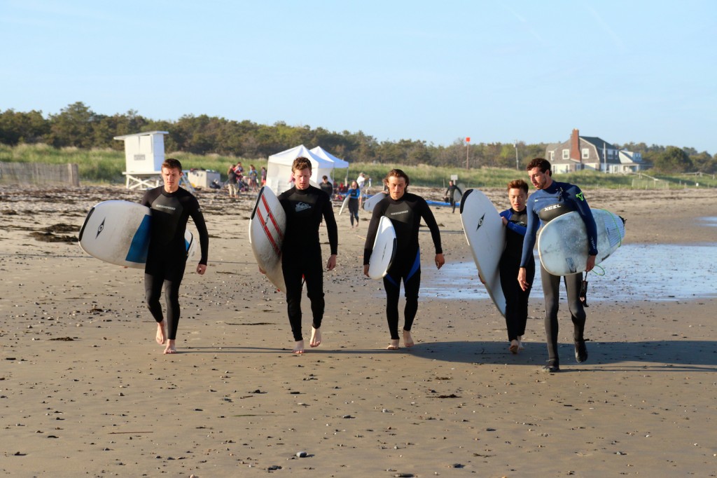 Surf lesson on a beautiful Maine night