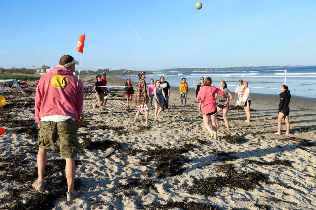 Beach games at Surf Camp Maine