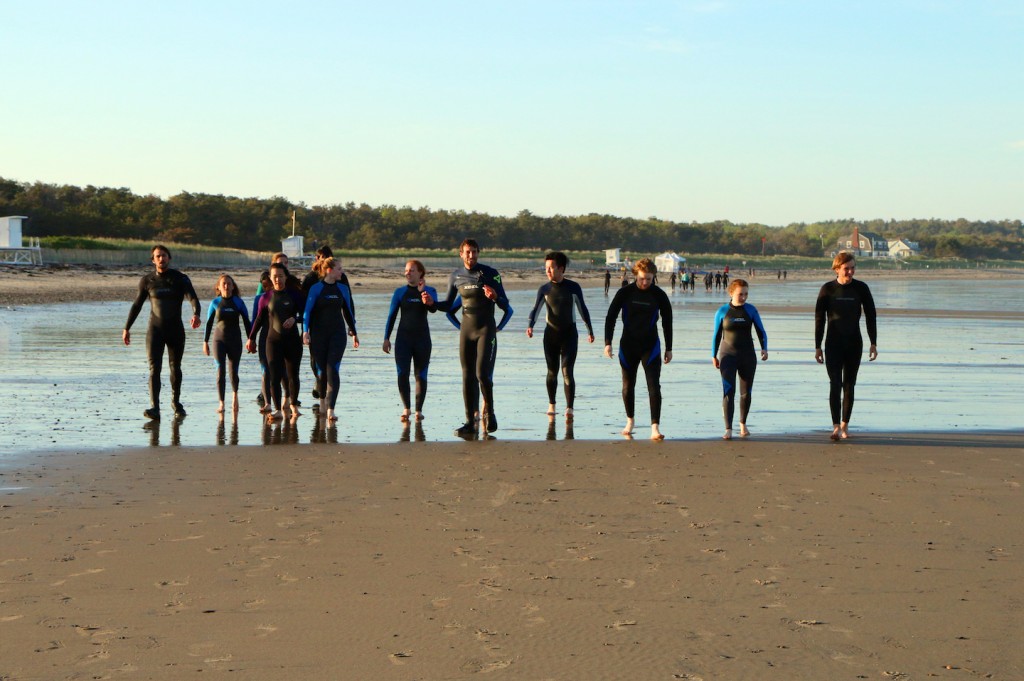 Group surf lesson in Maine at Scarborough Beach